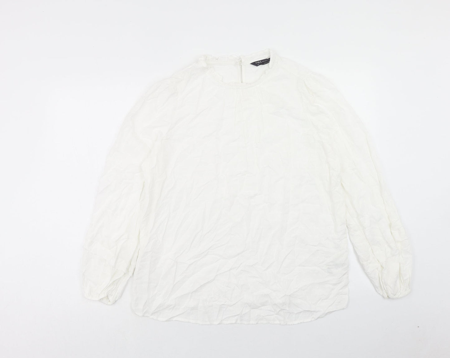 Womens UK Size 14 Marks and Spencer White Basic Blouse