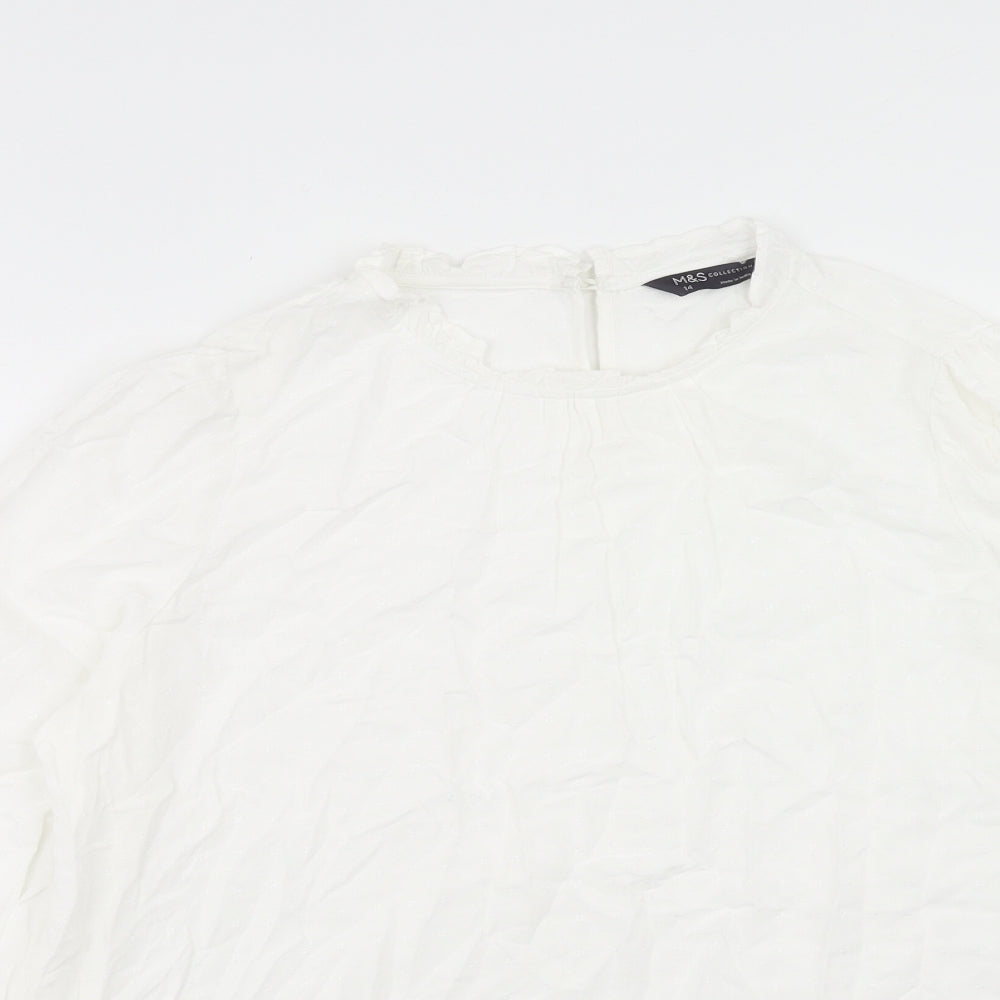 Womens UK Size 14 Marks and Spencer White Basic Blouse