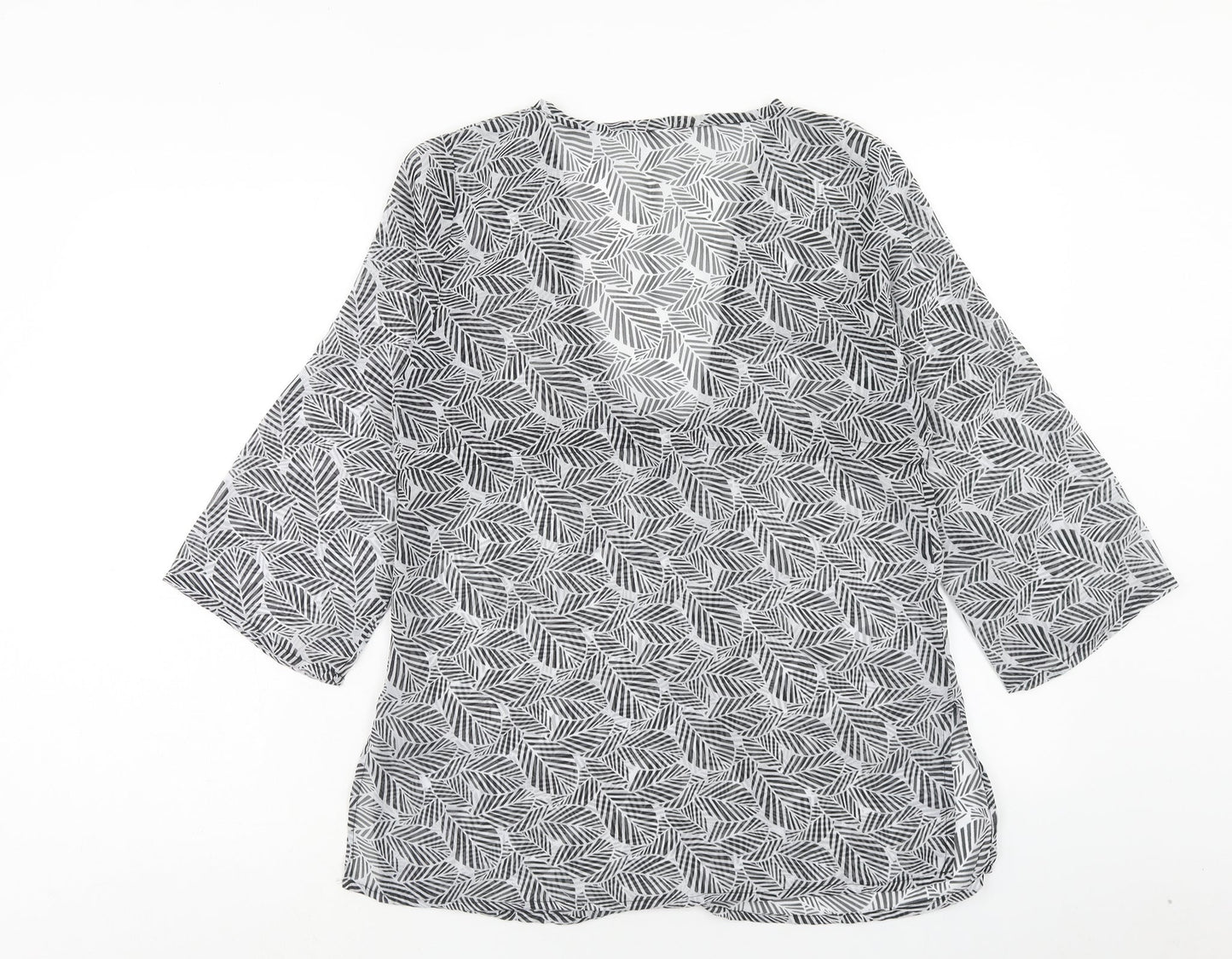 Womens UK Size S Preworn Black Kimono Blouse