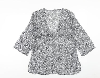 Womens UK Size S Preworn Black Kimono Blouse