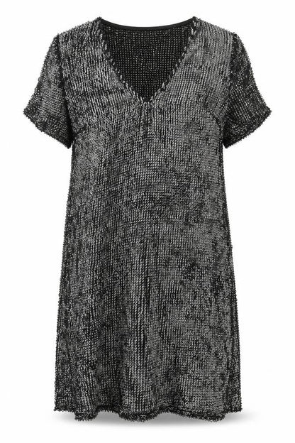 Missguided Womens Silver Polyester A-Line Size 10 V-Neck Pullover