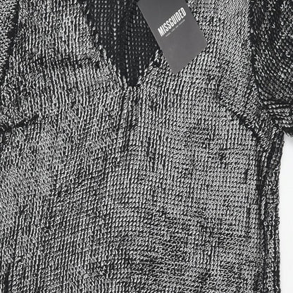Missguided Womens Silver Polyester A-Line Size 10 V-Neck Pullover