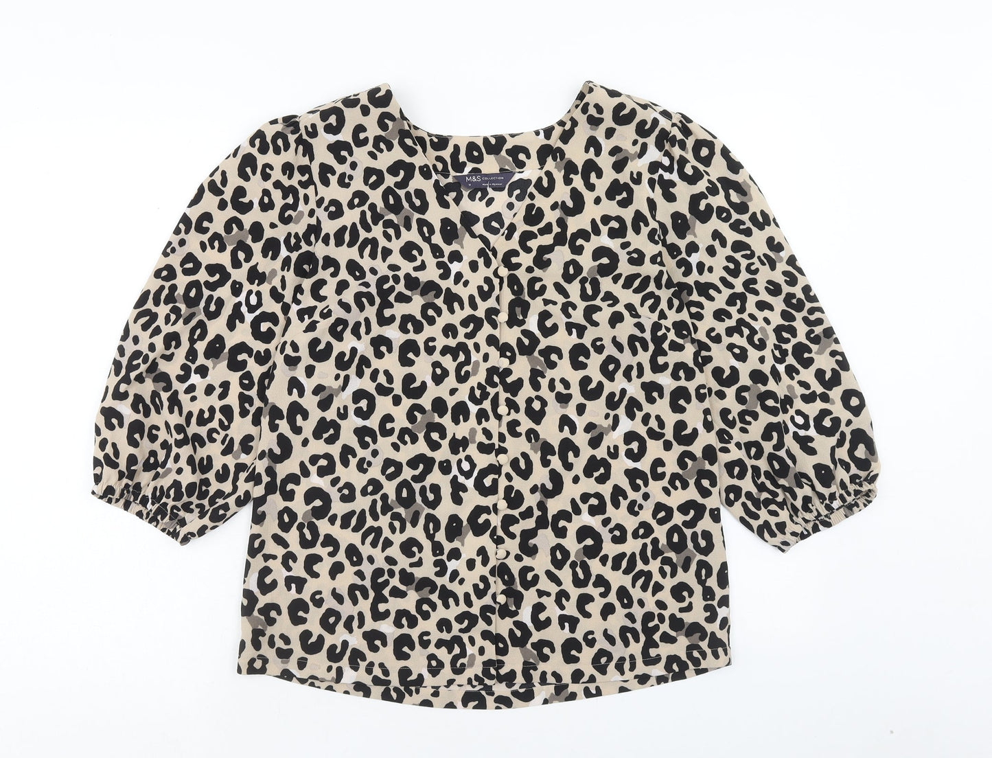 Womens UK Size 10 Marks and Spencer Brown Basic Blouse
