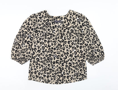 Womens UK Size 10 Marks and Spencer Brown Basic Blouse