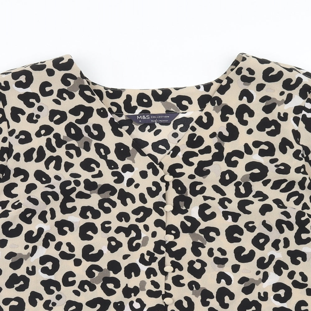 Womens UK Size 10 Marks and Spencer Brown Basic Blouse
