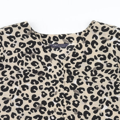 Womens UK Size 10 Marks and Spencer Brown Basic Blouse