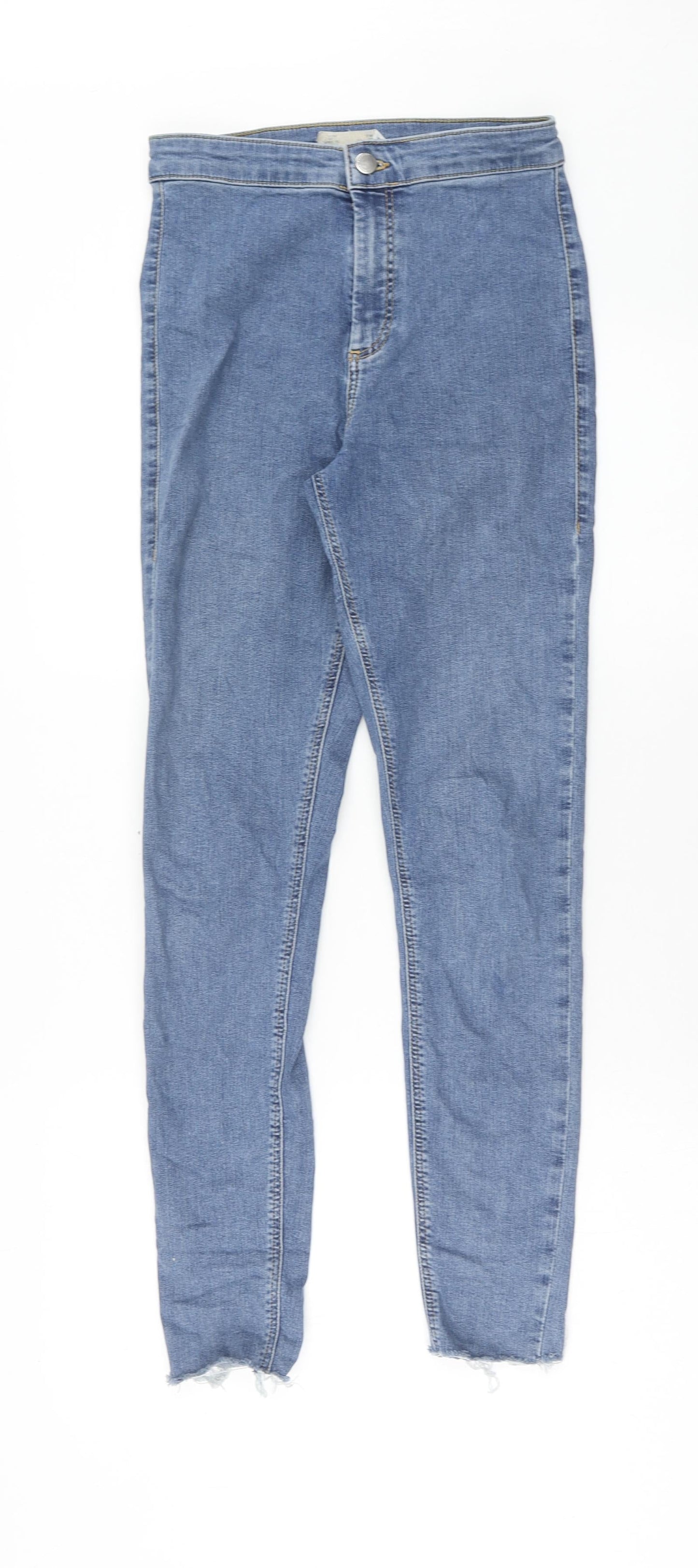 Topshop Womens Blue Cotton Skinny Jeans Size 28 in L32 in Regular Zip