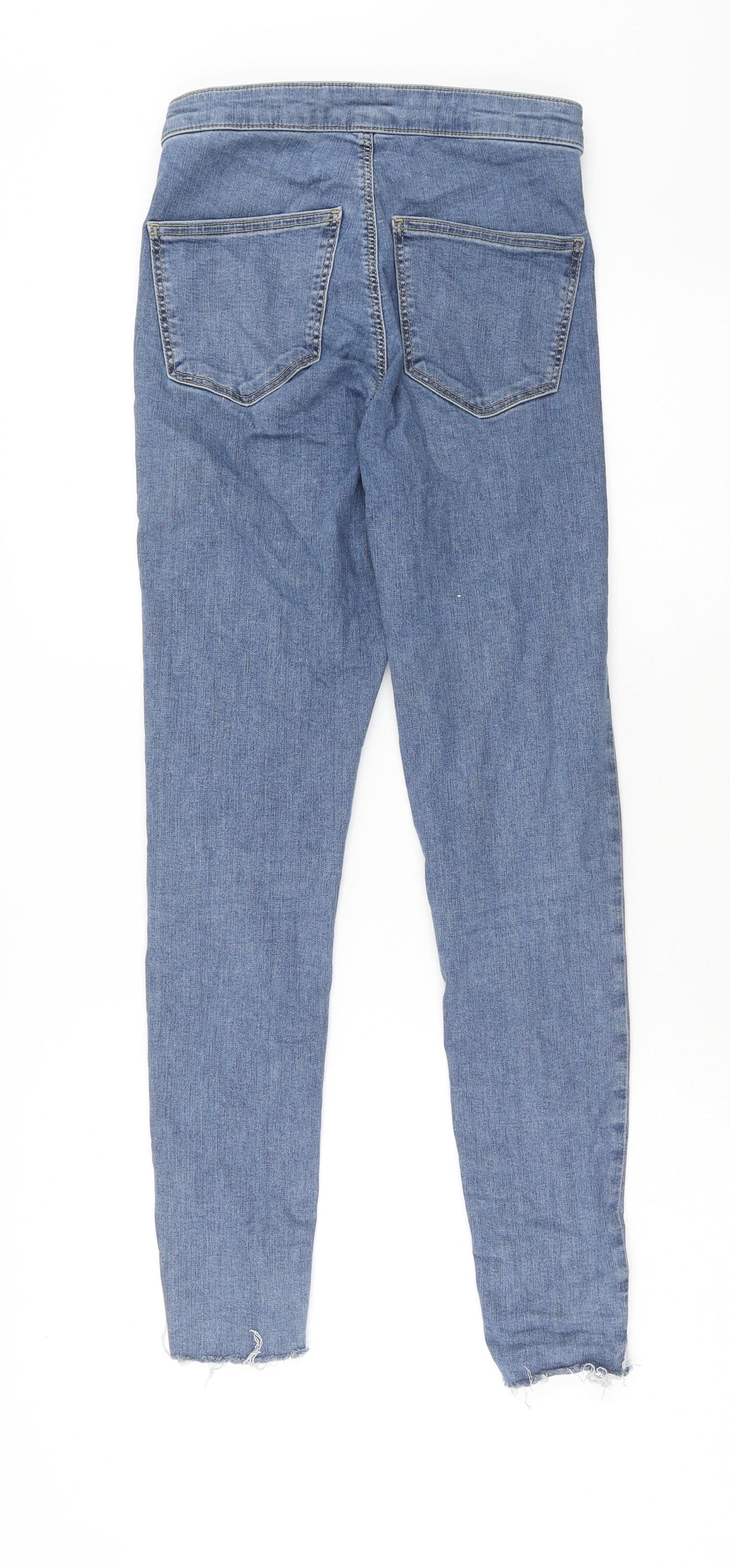 Topshop Womens Blue Cotton Skinny Jeans Size 28 in L32 in Regular Zip