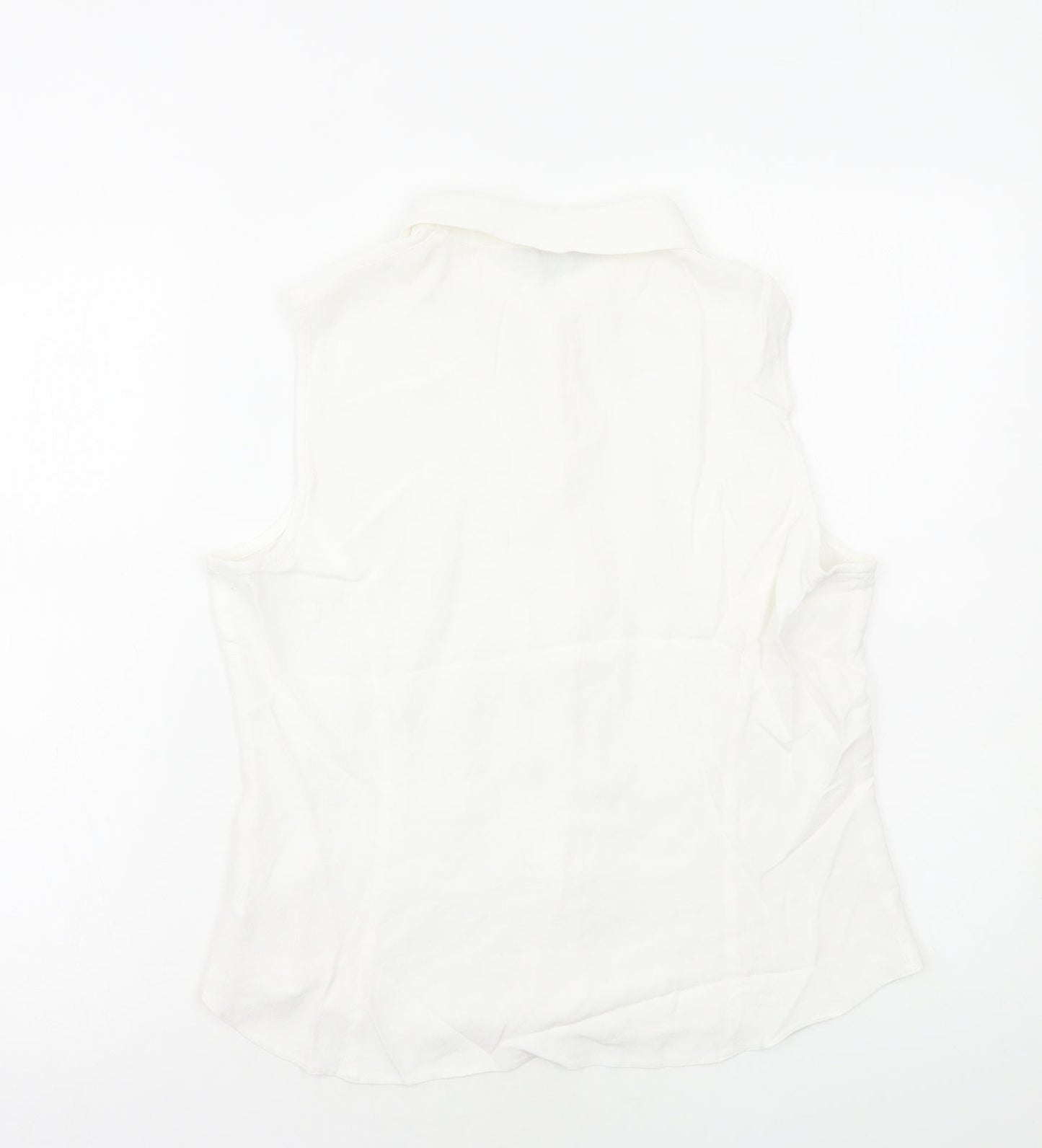 Womens UK Size 16 Debenhams White Basic Button-Up