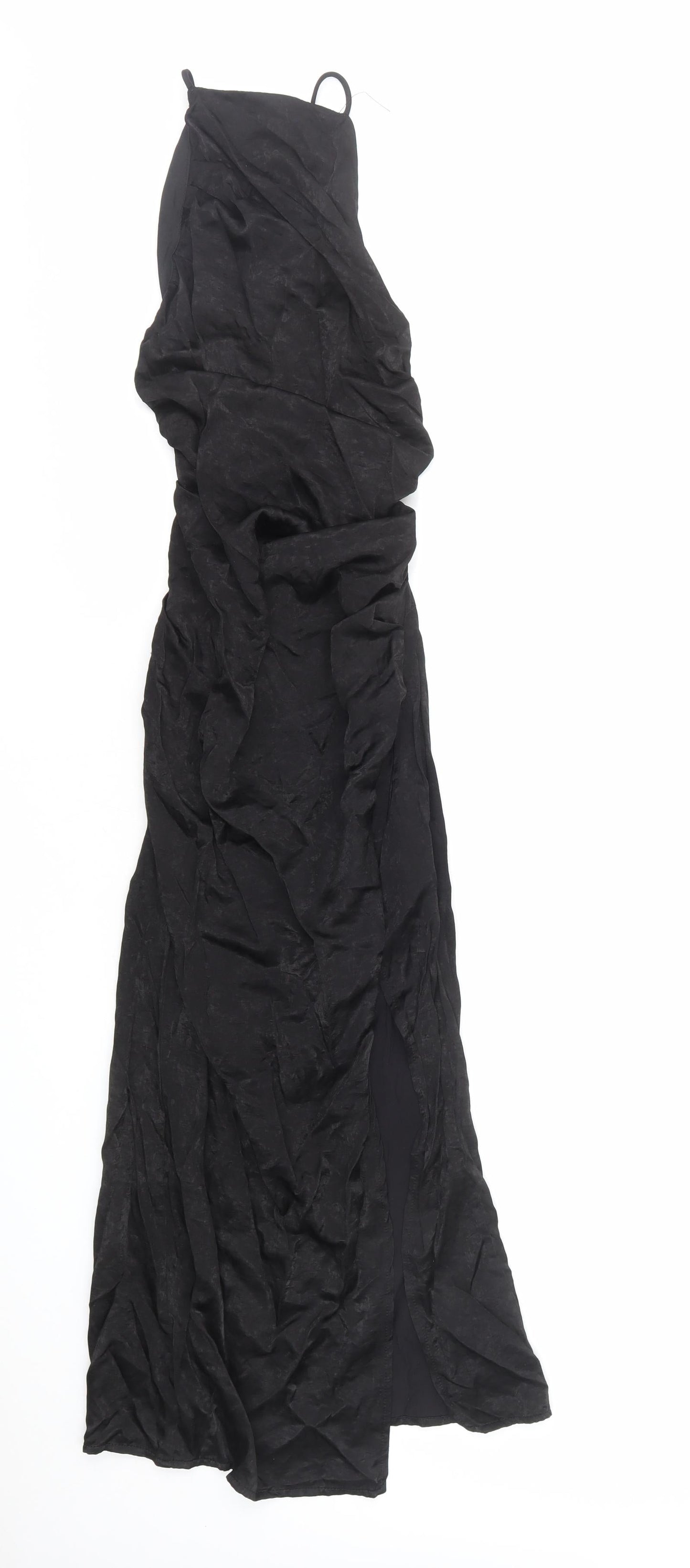 Boohoo Womens Black Polyester Maxi Size 10 Square Neck Zip
