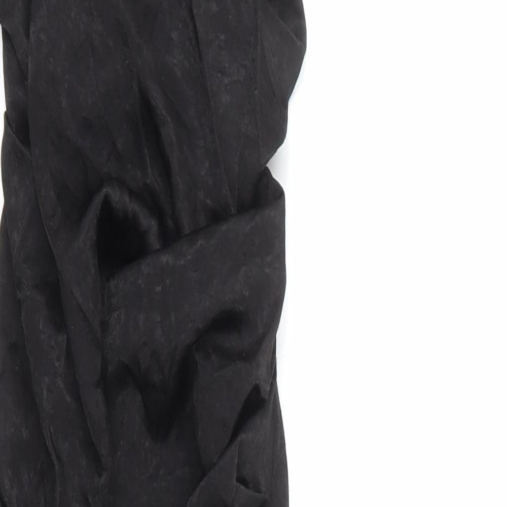 Boohoo Womens Black Polyester Maxi Size 10 Square Neck Zip