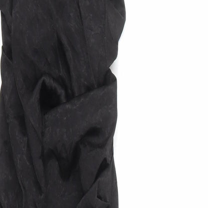 Boohoo Womens Black Polyester Maxi Size 10 Square Neck Zip