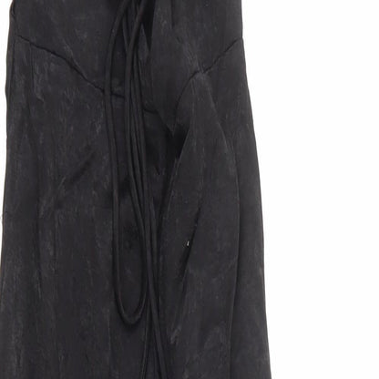 Boohoo Womens Black Polyester Maxi Size 10 Square Neck Zip