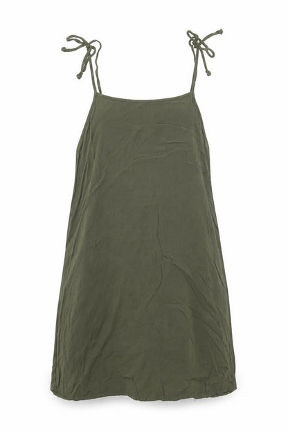 Forever 21 Womens Green Viscose Slip Dress Size S Square Neck Pullover