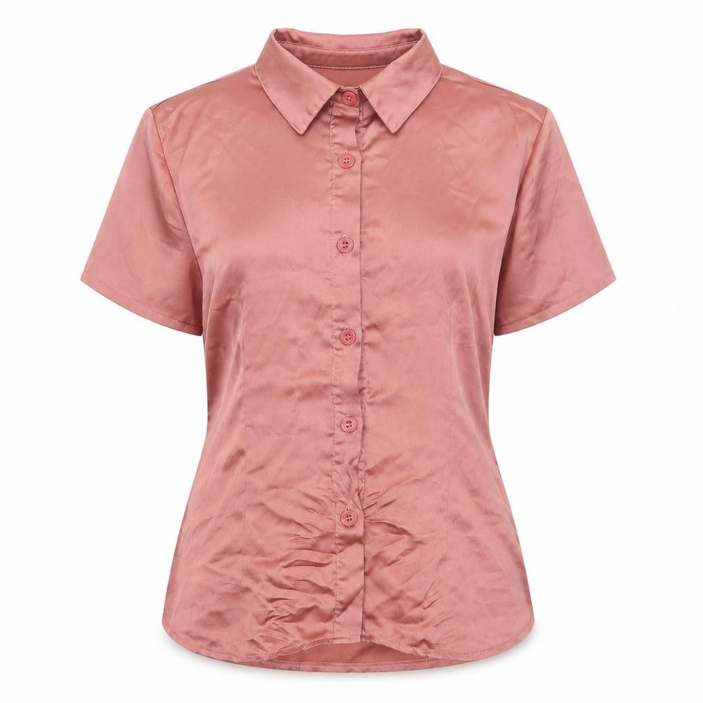 Womens UK Size 12 Boohoo Pink Basic Button-Up