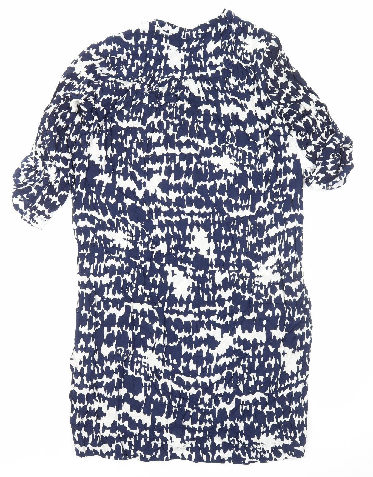 Aquariva Womens Blue Geometric Viscose Shift Size M V-Neck Pullover