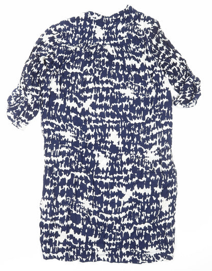 Aquariva Womens Blue Geometric Viscose Shift Size M V-Neck Pullover