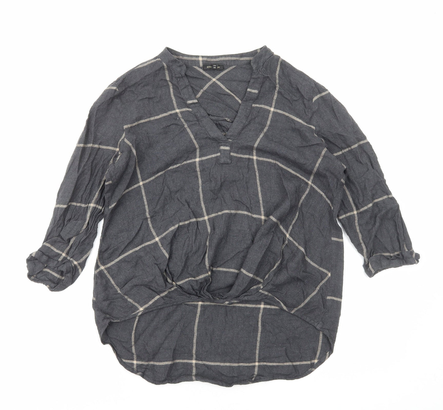 Womens UK Size 10 River Island Grey Basic Blouse