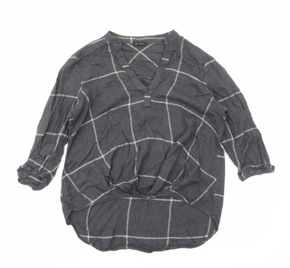 Womens UK Size 10 River Island Grey Basic Blouse