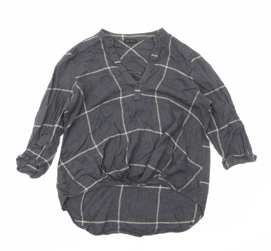 Womens UK Size 10 River Island Grey Basic Blouse