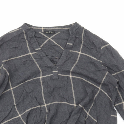 Womens UK Size 10 River Island Grey Basic Blouse