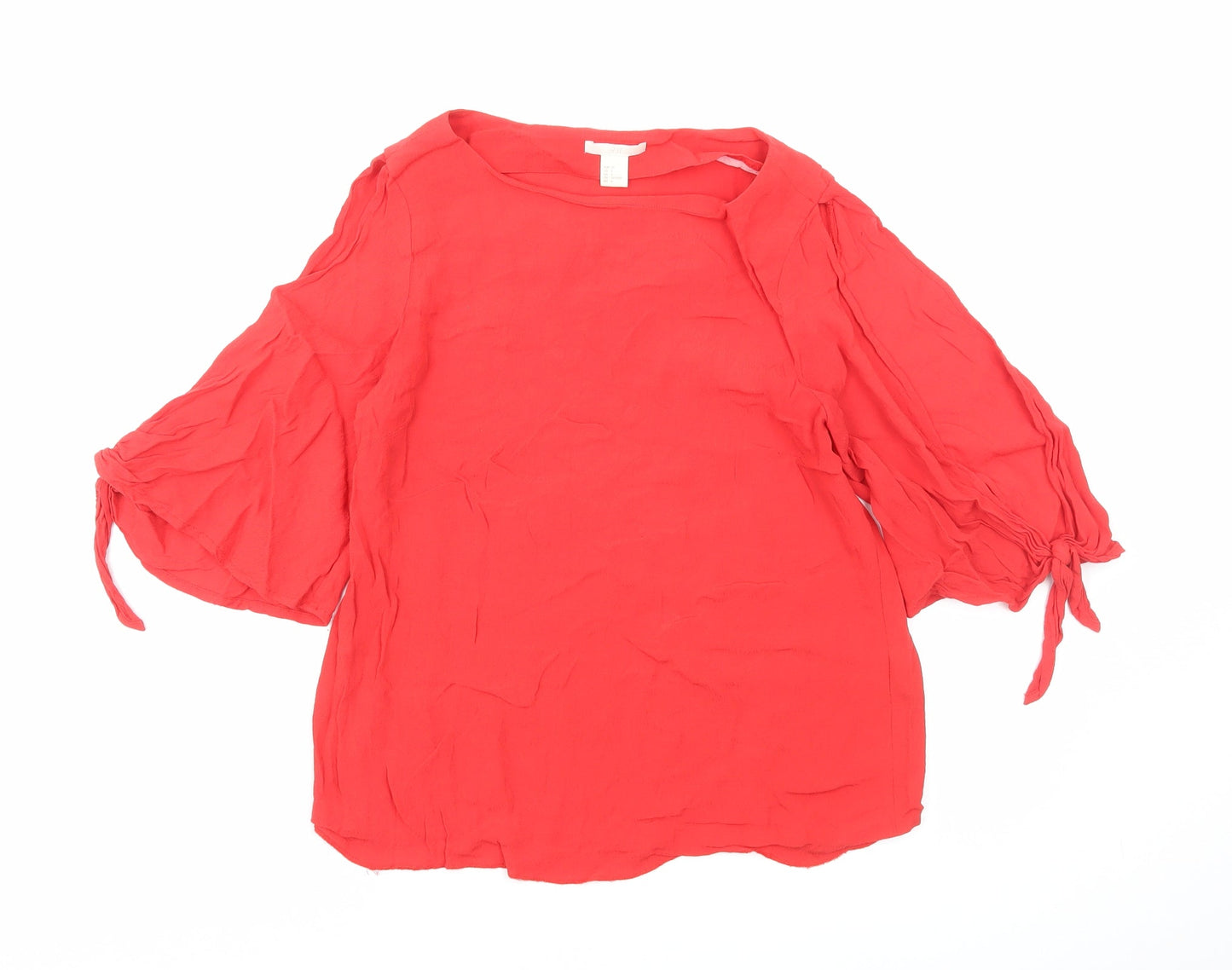 Womens UK Size 8 H&M Red Basic Blouse