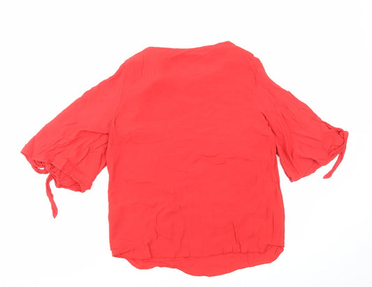 Womens UK Size 8 H&M Red Basic Blouse