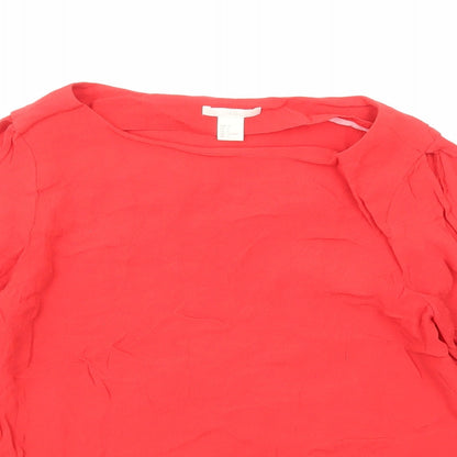 Womens UK Size 8 H&M Red Basic Blouse