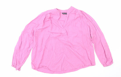 Womens UK Size 10 Marks and Spencer Pink Basic Blouse