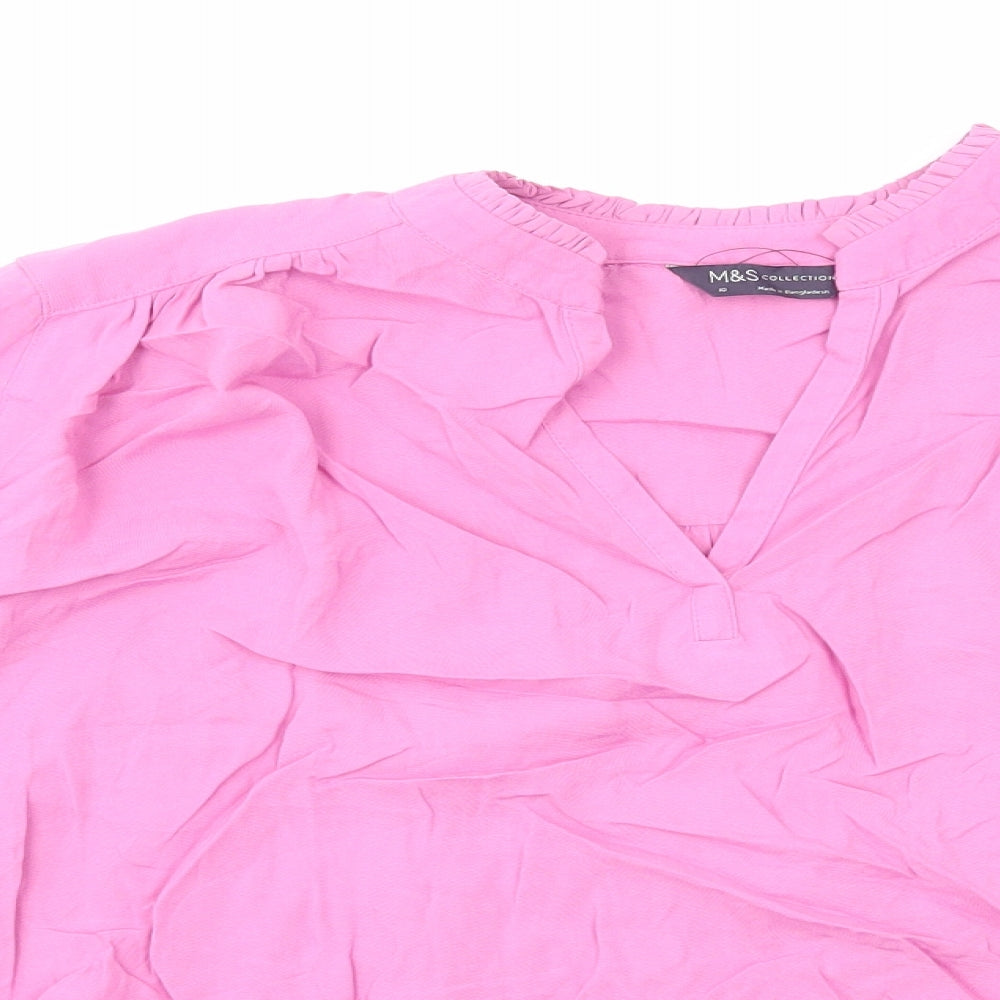 Womens UK Size 10 Marks and Spencer Pink Basic Blouse