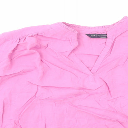 Womens UK Size 10 Marks and Spencer Pink Basic Blouse