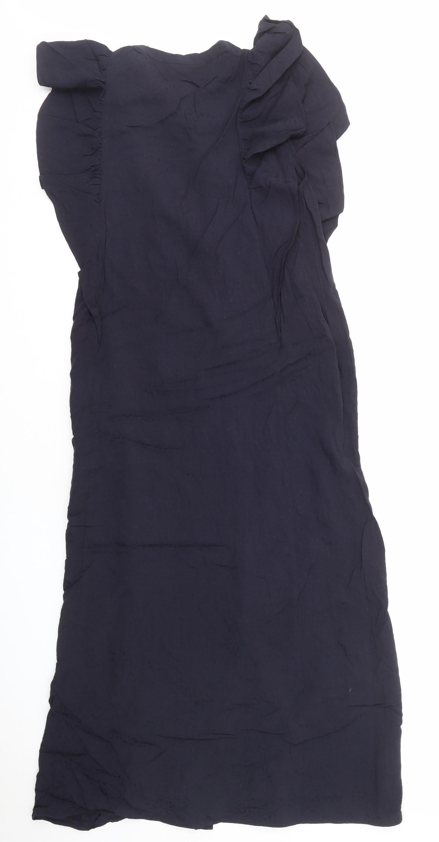 H&M Womens Blue Viscose A-Line Size 8 V-Neck Pullover