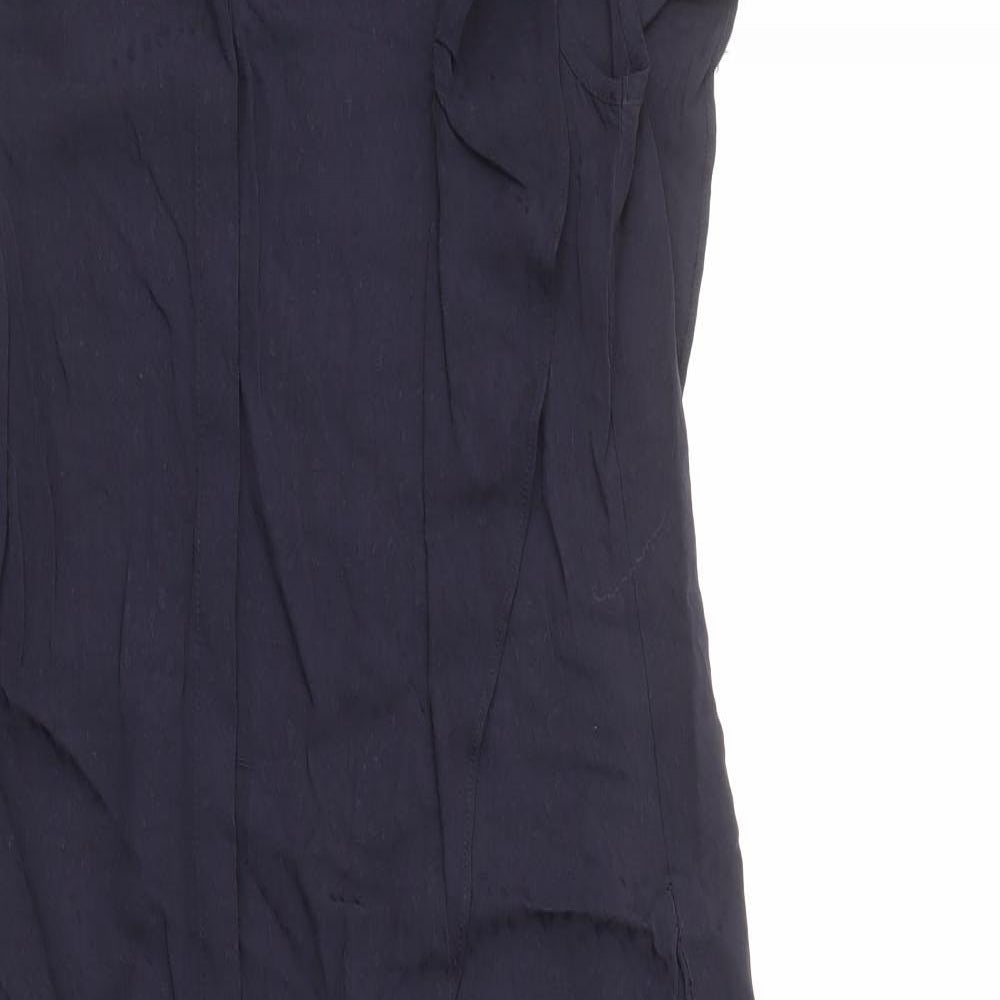 H&M Womens Blue Viscose A-Line Size 8 V-Neck Pullover