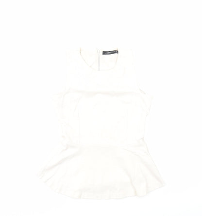 Womens UK Size S Zara Beige Basic Tank