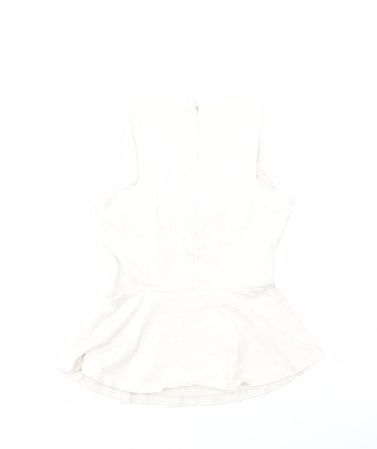 Womens UK Size S Zara Beige Basic Tank