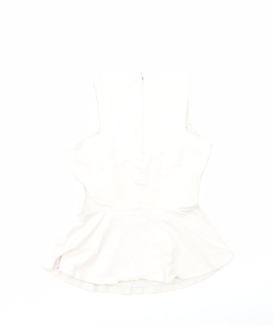 Womens UK Size S Zara Beige Basic Tank