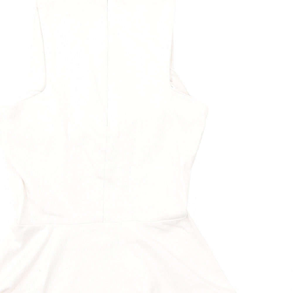 Womens UK Size S Zara Beige Basic Tank