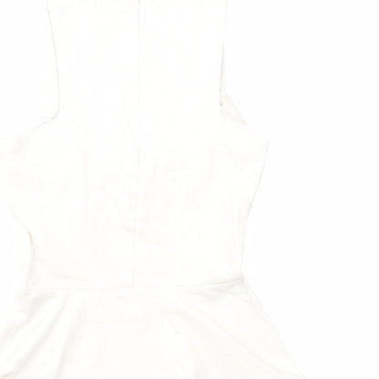 Womens UK Size S Zara Beige Basic Tank