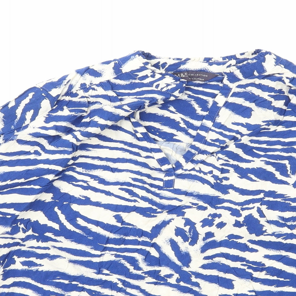 Womens UK Size 6 Marks and Spencer Blue Basic Blouse