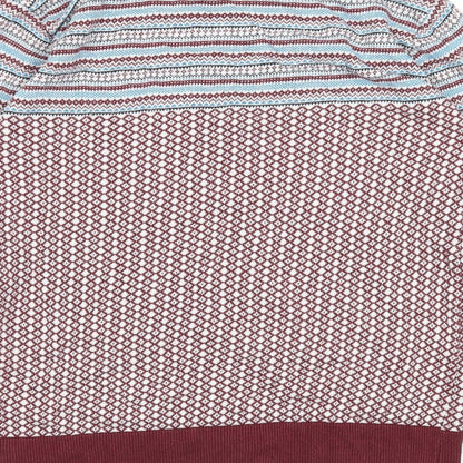 NEXT Mens Multicoloured Round Neck Geometric Cotton Pullover Jumper Size L Long Sleeve