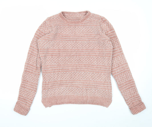 Womens UK Size 8 Preworn Pink Pullover Jumper