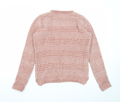 Womens UK Size 8 Preworn Pink Pullover Jumper