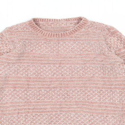Womens UK Size 8 Preworn Pink Pullover Jumper