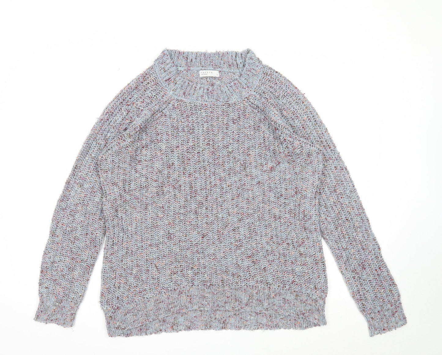 Womens UK Size M Papaya Grey Pullover Jumper
