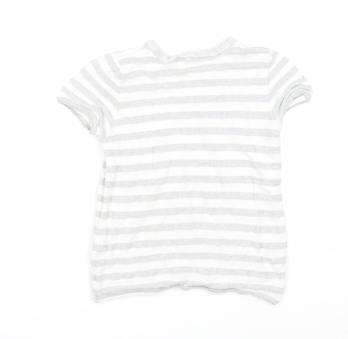 NEXT Boys White Round Neck Striped Cotton Pullover Jumper Size 2-3 Years Pullover