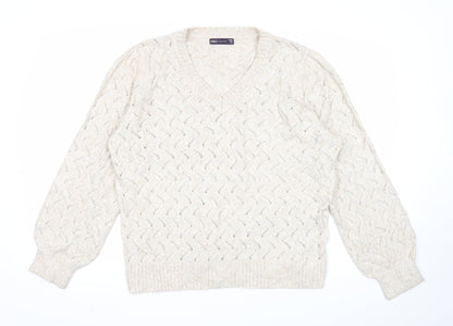Womens UK Size L Marks and Spencer Beige Pullover Jumper