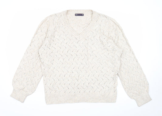 Womens UK Size L Marks and Spencer Beige Pullover Jumper