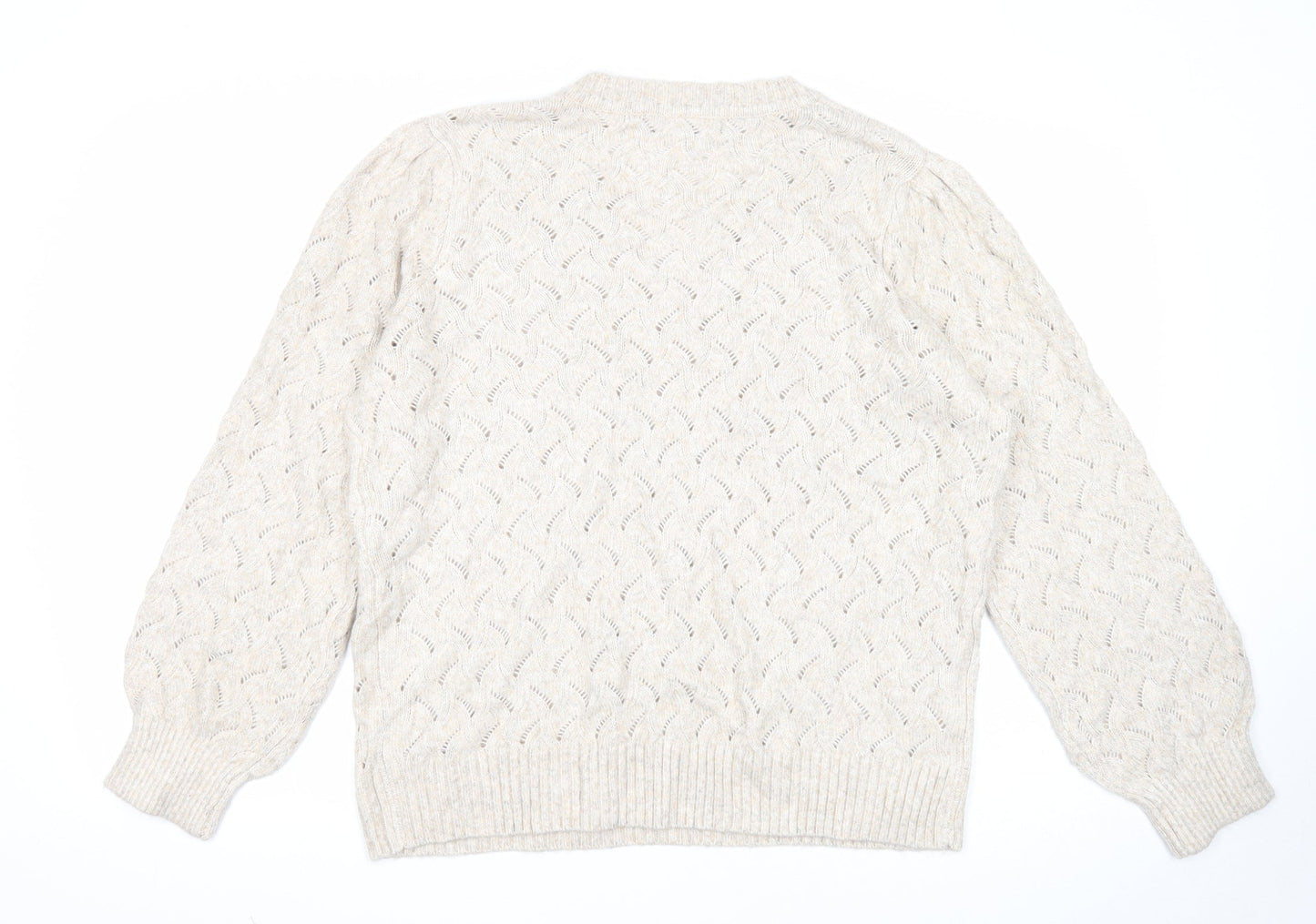 Womens UK Size L Marks and Spencer Beige Pullover Jumper