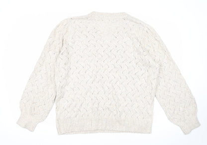 Womens UK Size L Marks and Spencer Beige Pullover Jumper