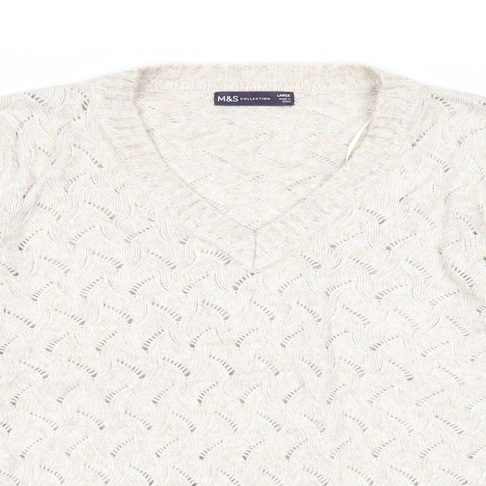 Womens UK Size L Marks and Spencer Beige Pullover Jumper